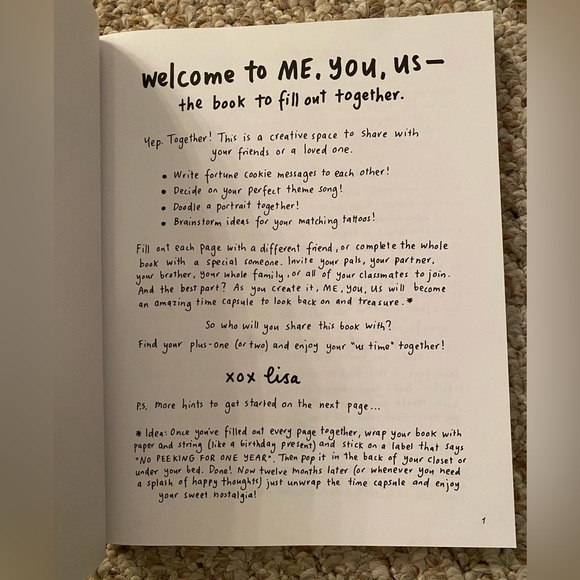Me, You, Us: A Book to Fill Out Together - By Lisa Currie - Picture 2 of 12